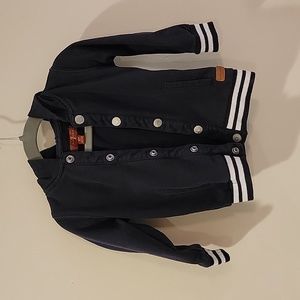 7fam 7 for all mankind seven jean varsity jacket size 18m navy white stripe